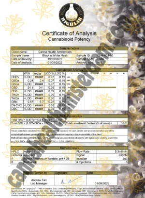 HHC HASH / HASHISH - 0% Δ9-THC, 0% Δ8-THC - 35% CBD - 35% HHC - 1G – Bild 3
