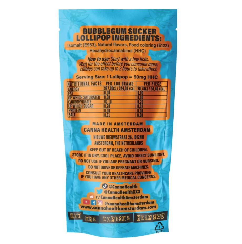 HHC LOLLIPOP - Lutscher: mit Kaugummigeschmack - 50 mg HHC – Bild 2
