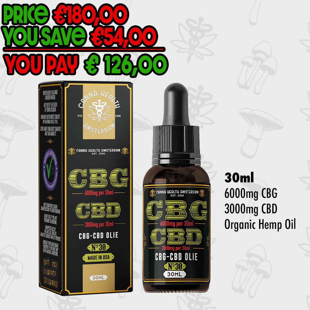 bundles-10 30% CBG CBD Öl - CBG 6000 mg, CBD 3000 mg – Bild 1