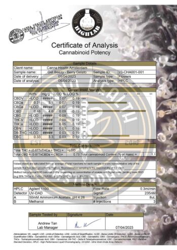 Get Beezy Berry Gelato - COA