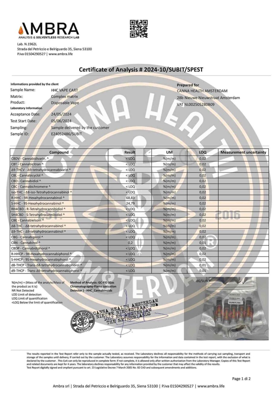 HHC Vape Coa - Canna Health Amsterdam