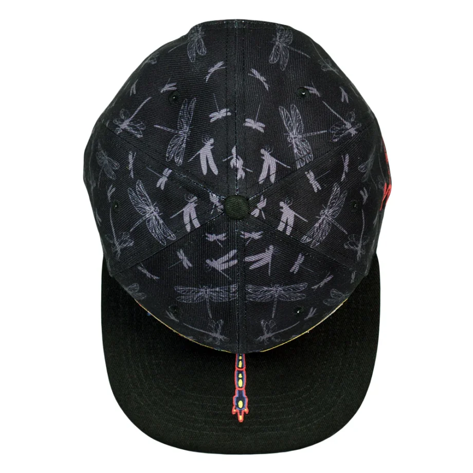Goose Dragonfly Black Snapback Hat – Bild 4