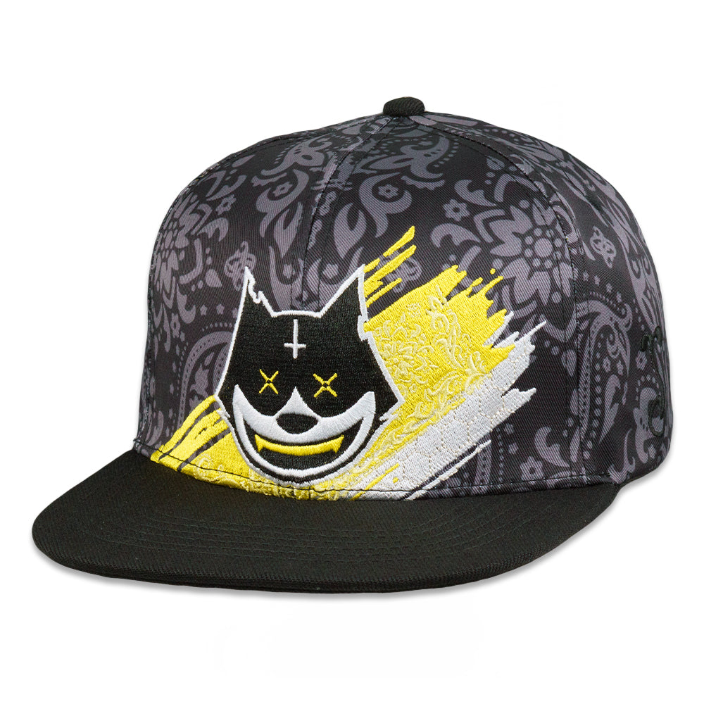 Grassrootsclothing668c5d58b7bbd6668c5d58b7e29.11638919668c5d58b7e29 Stylust Paisley Cat Black Snapback Hat – Bild 1
