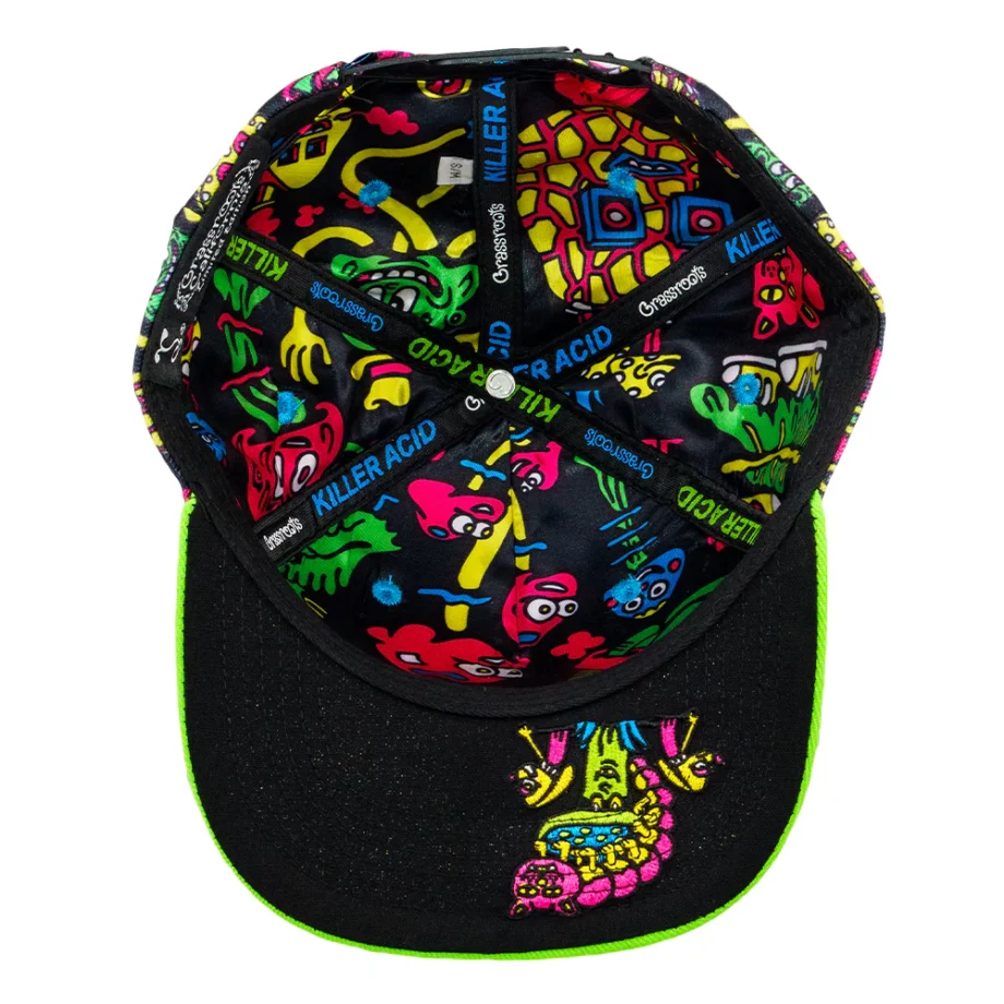 Killer Acid Mushroom Black Snapback Hat – Bild 6