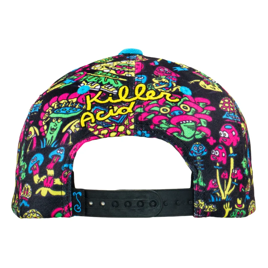 Killer Acid Mushroom Black Snapback Hat – Bild 4